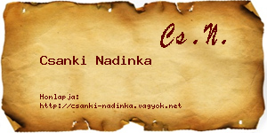 Csanki Nadinka névjegykártya